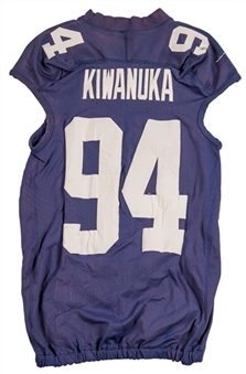 2009 Mathias Kiwanuka New York Giants Game Used Home Jersey